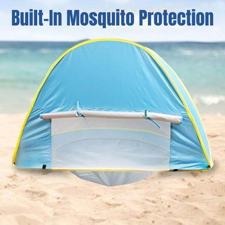 Tente de plage pop-up pour bébé avec pataugeoire intégrée
