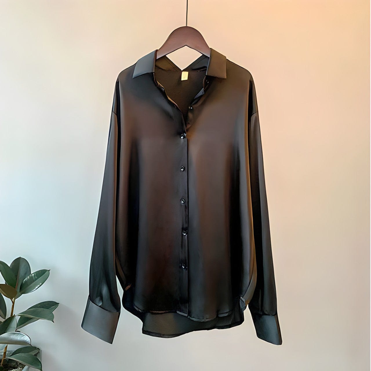 Tessa - Versatile Silk Top Luxurious Satin, Long Sleeves
