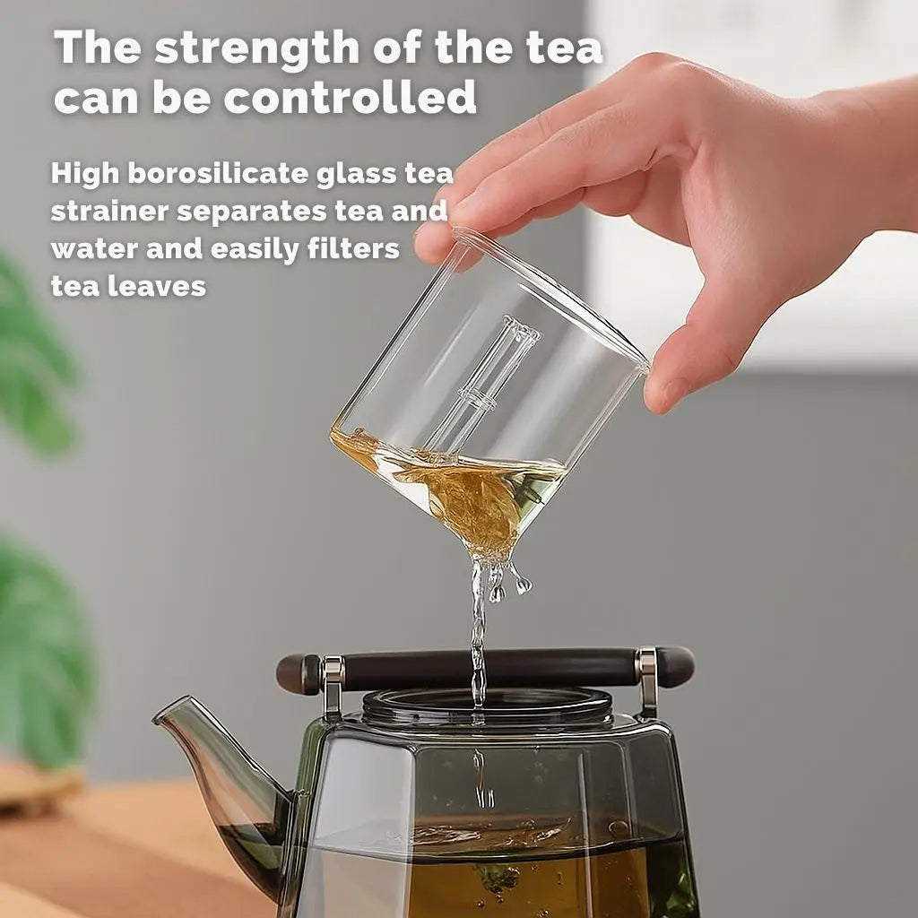 Théière en verre résistant à la chaleur avec infuseur