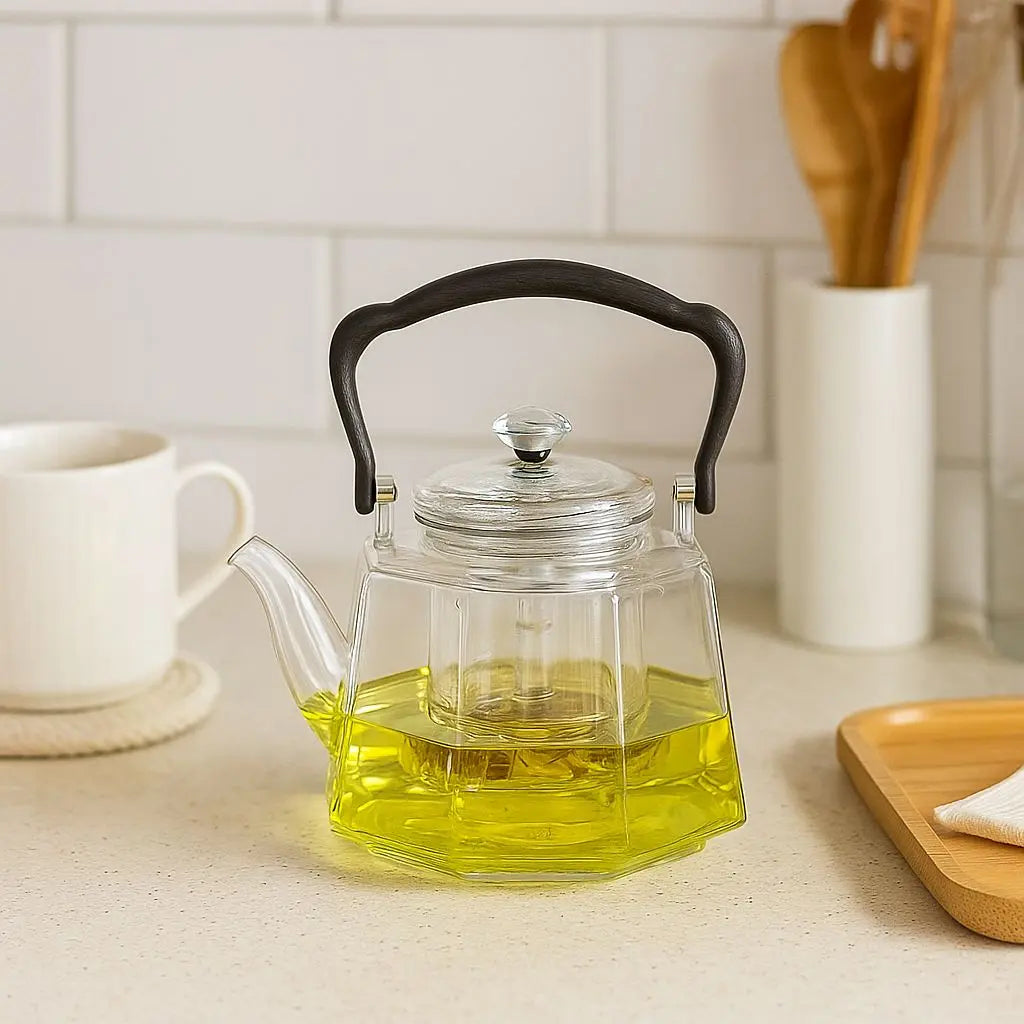 Théière en verre résistant à la chaleur avec infuseur