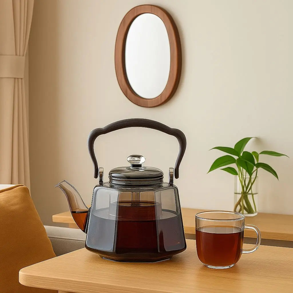 Théière en verre résistant à la chaleur avec infuseur