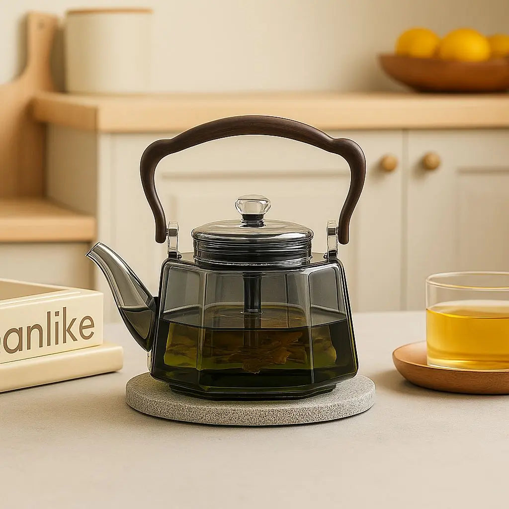 Théière en verre résistant à la chaleur avec infuseur