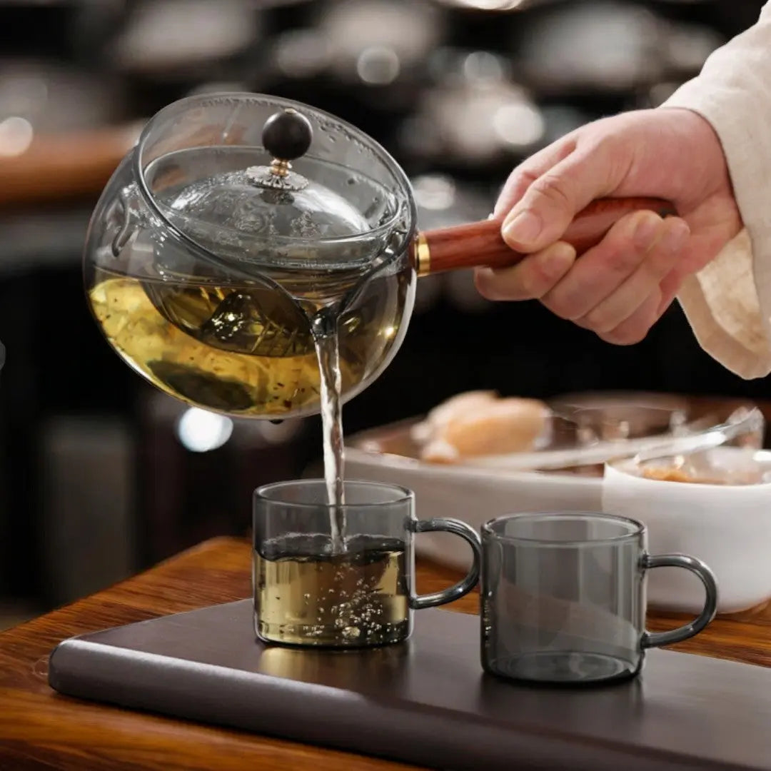 Théière rotative en verre
