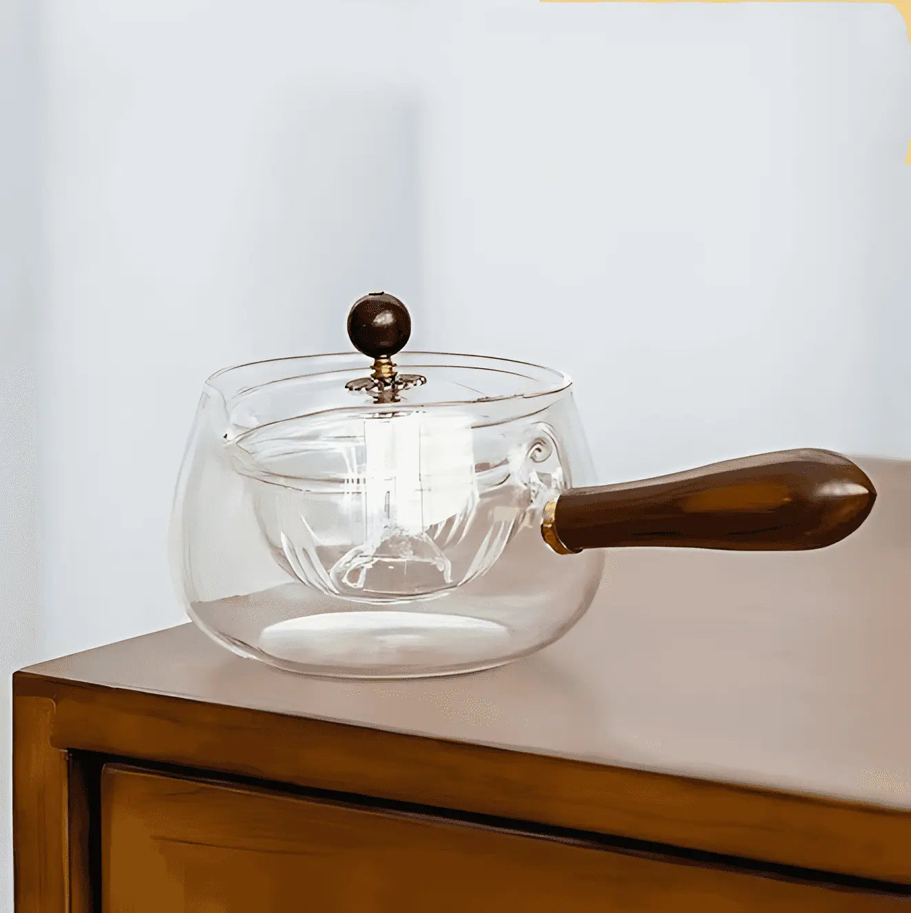 Théière rotative en verre