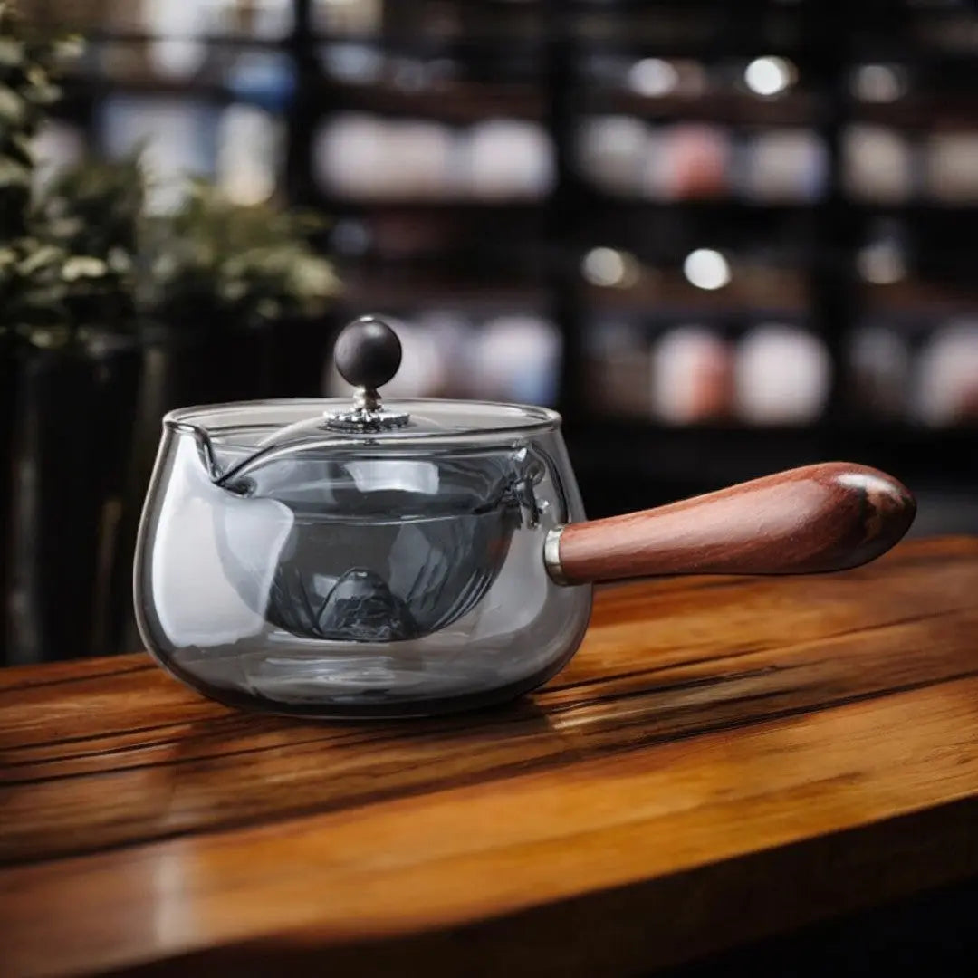Théière rotative en verre