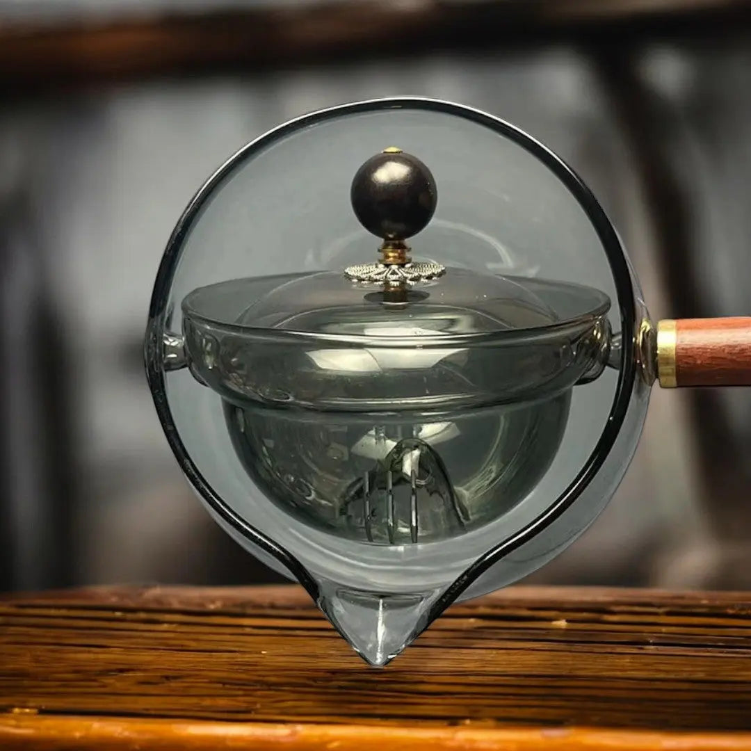 Théière rotative en verre