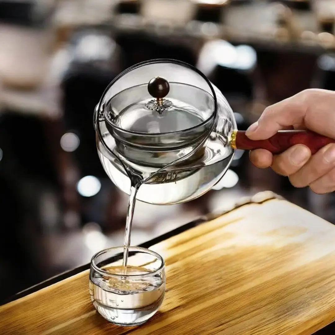 Théière rotative en verre