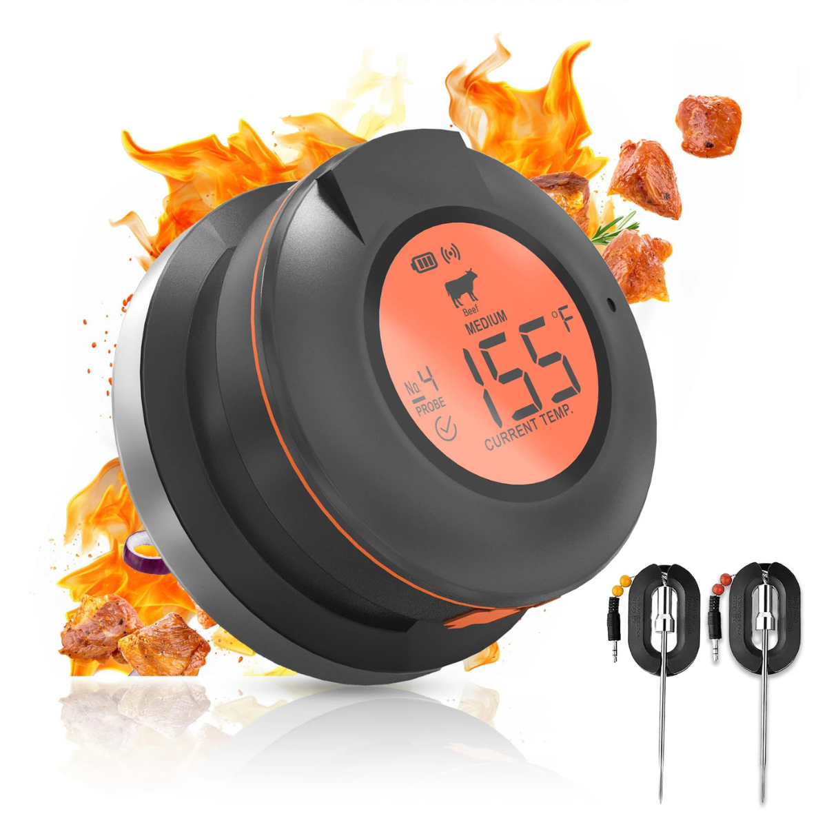 Thermomètre connecté pour barbecue avec intelligence artificielle (IA) et application mobile