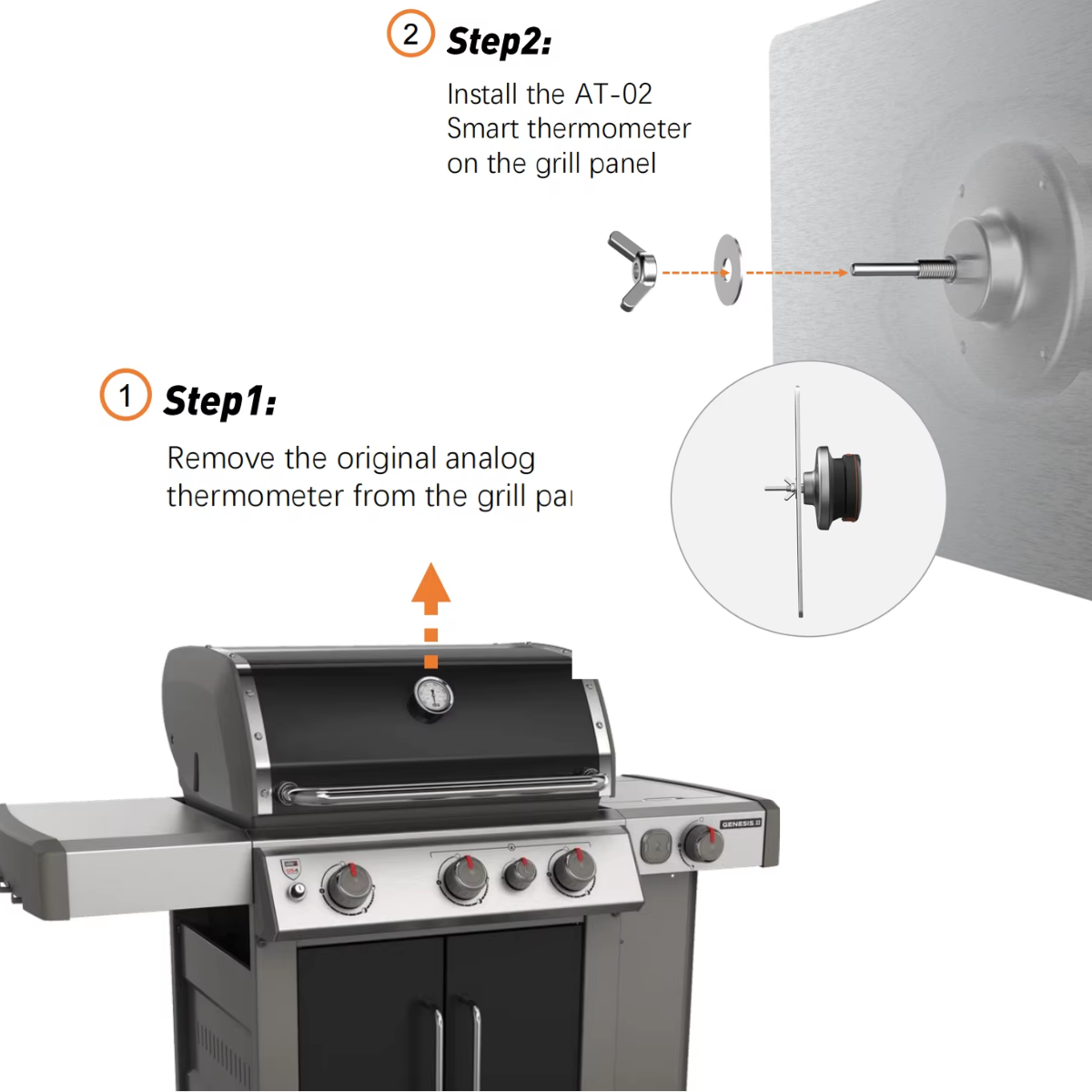Thermomètre connecté pour barbecue avec intelligence artificielle (IA) et application mobile