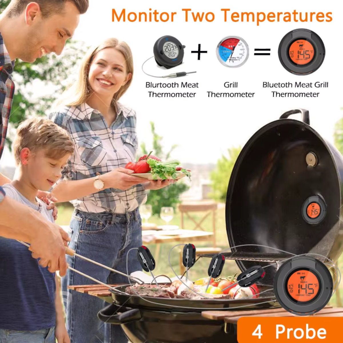 Thermomètre connecté pour barbecue avec intelligence artificielle (IA) et application mobile