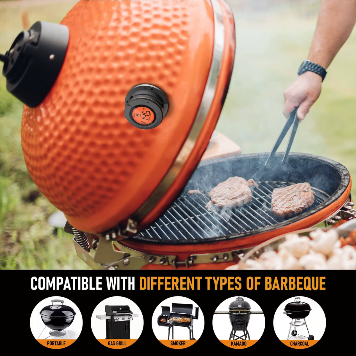 Thermomètre connecté pour barbecue avec intelligence artificielle (IA) et application mobile
