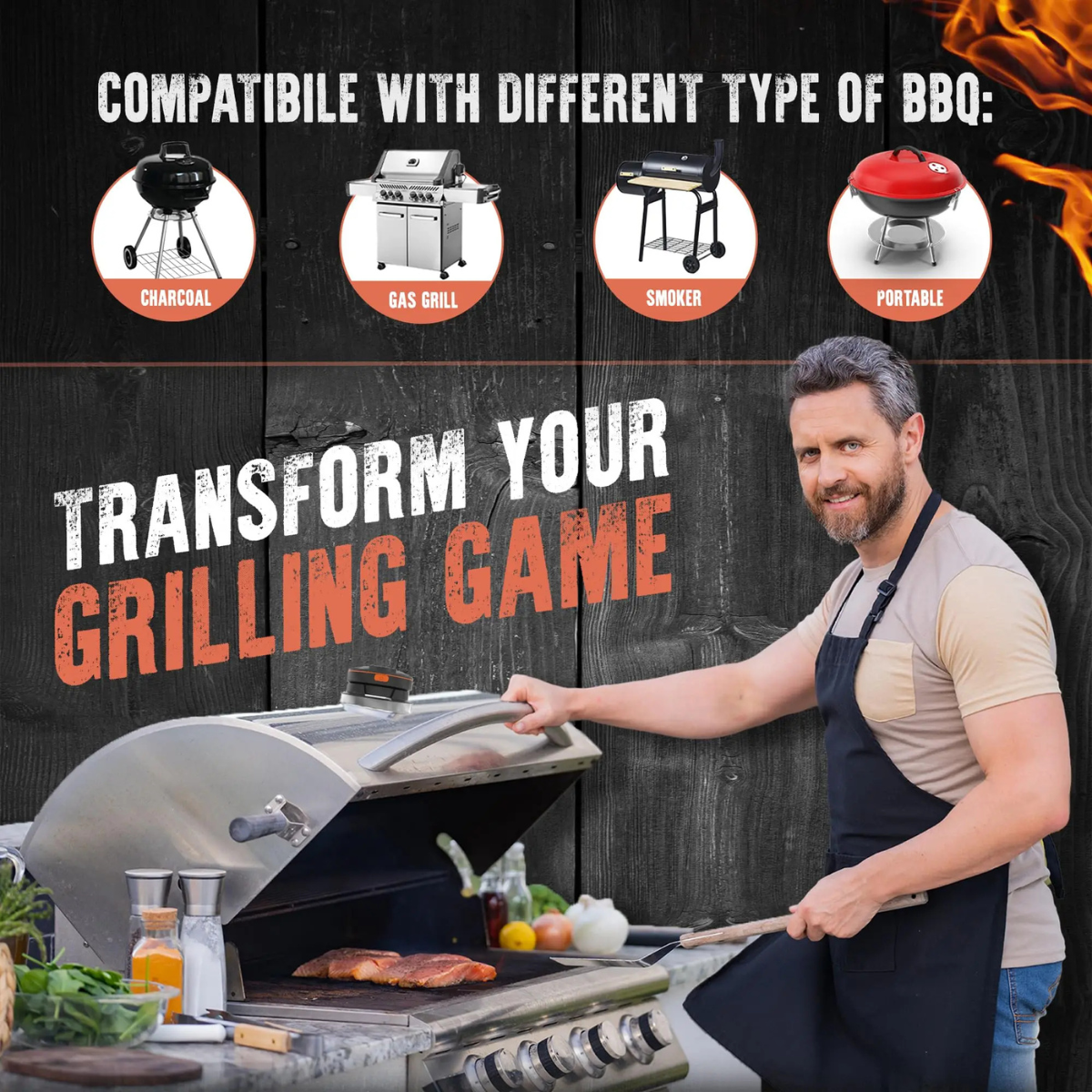 Thermomètre connecté pour barbecue avec intelligence artificielle (IA) et application mobile