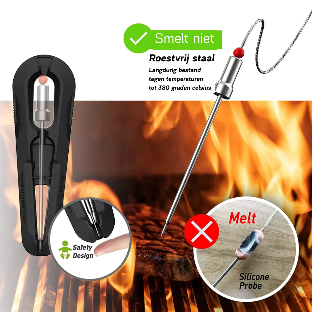 Thermomètre connecté pour barbecue avec intelligence artificielle (IA) et application mobile
