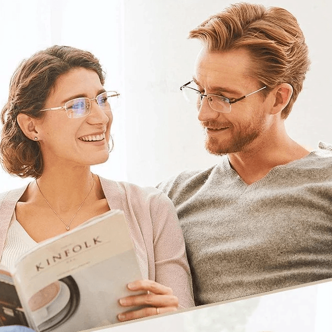 Titanium Progressive Distance and Near Vision Dual-Use Reading Glasses