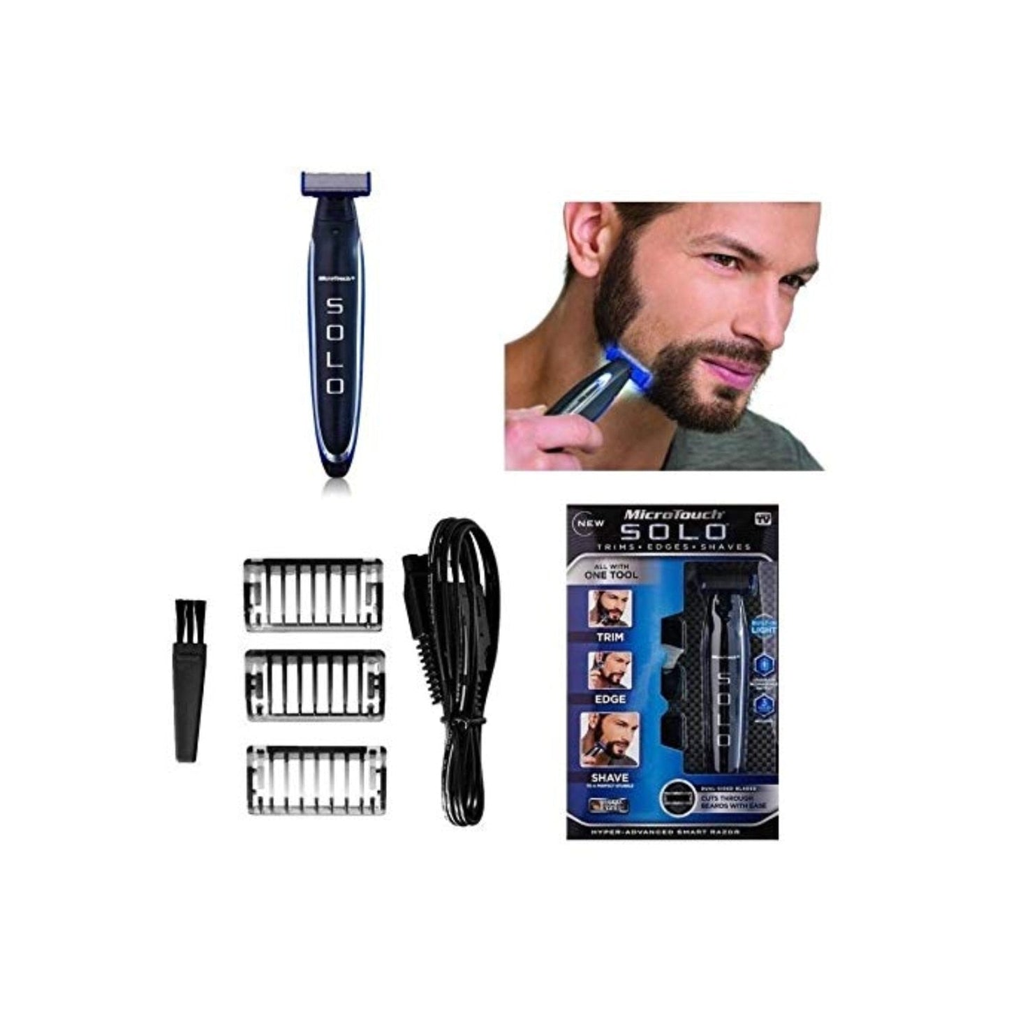 Tondeuse de précision rechargeable 1 en 1 soins et rasage