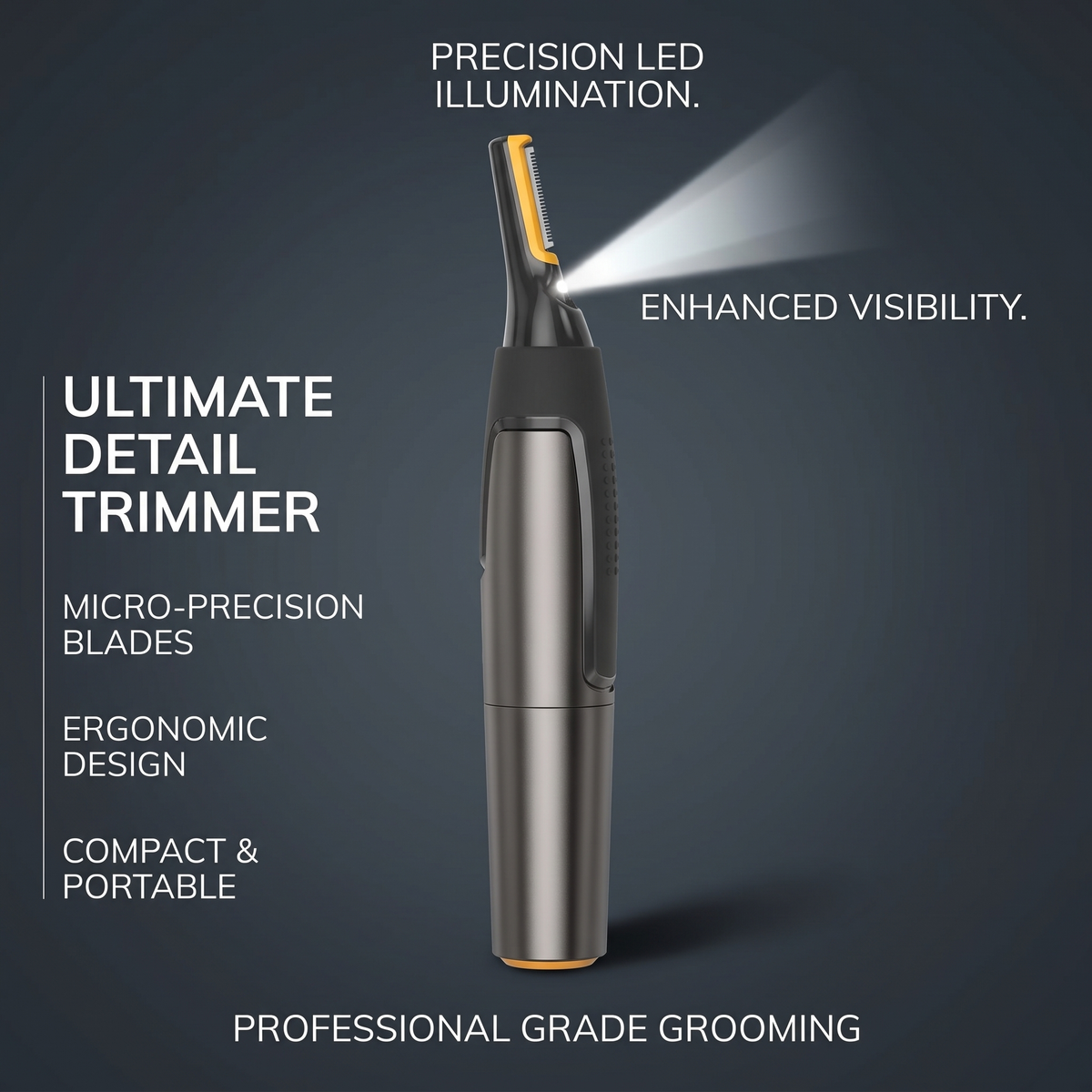 Tondeuse de précision ultra-fine pour poils de nez avec lames micro-vibrantes et design ergonomique pour un retrait sûr des poils