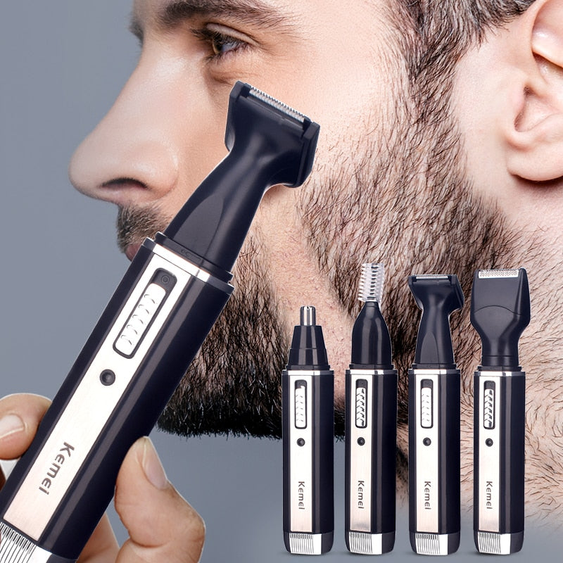 Tondeuse électrique rechargeable cheveux et barbe 4 en 1