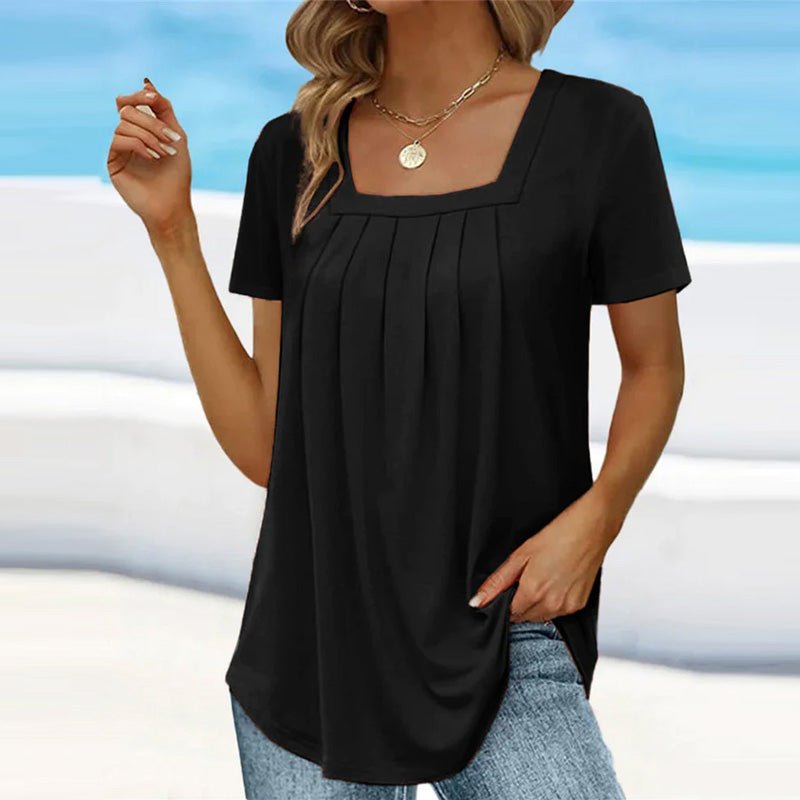 Top pour femme avec plis et encolure carrée