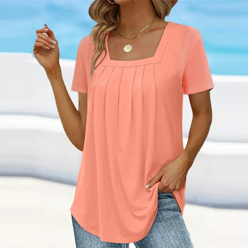 Top pour femme avec plis et encolure carrée