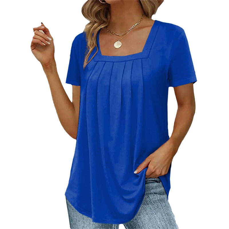 Top pour femme avec plis et encolure carrée