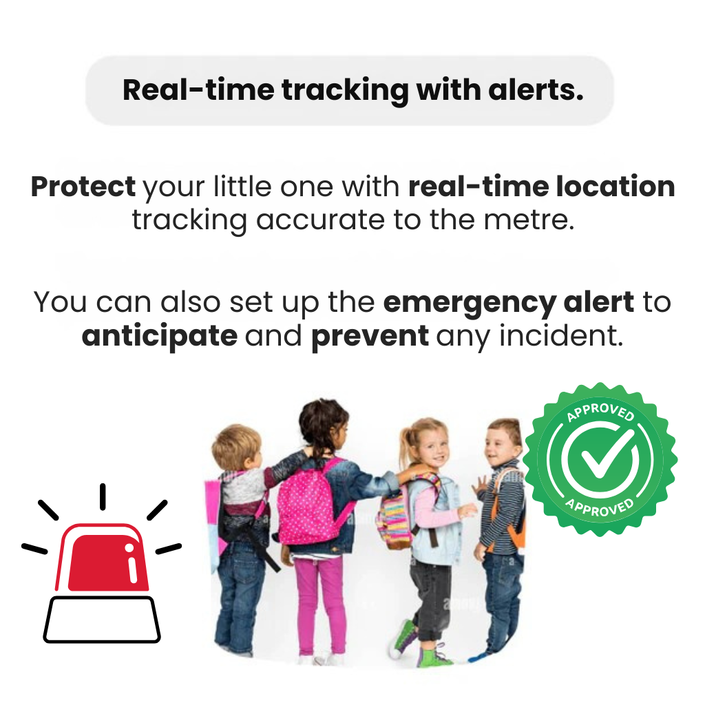 Traqueur GPS sécurisé pour enfants: localisation en direct et alarme SOS