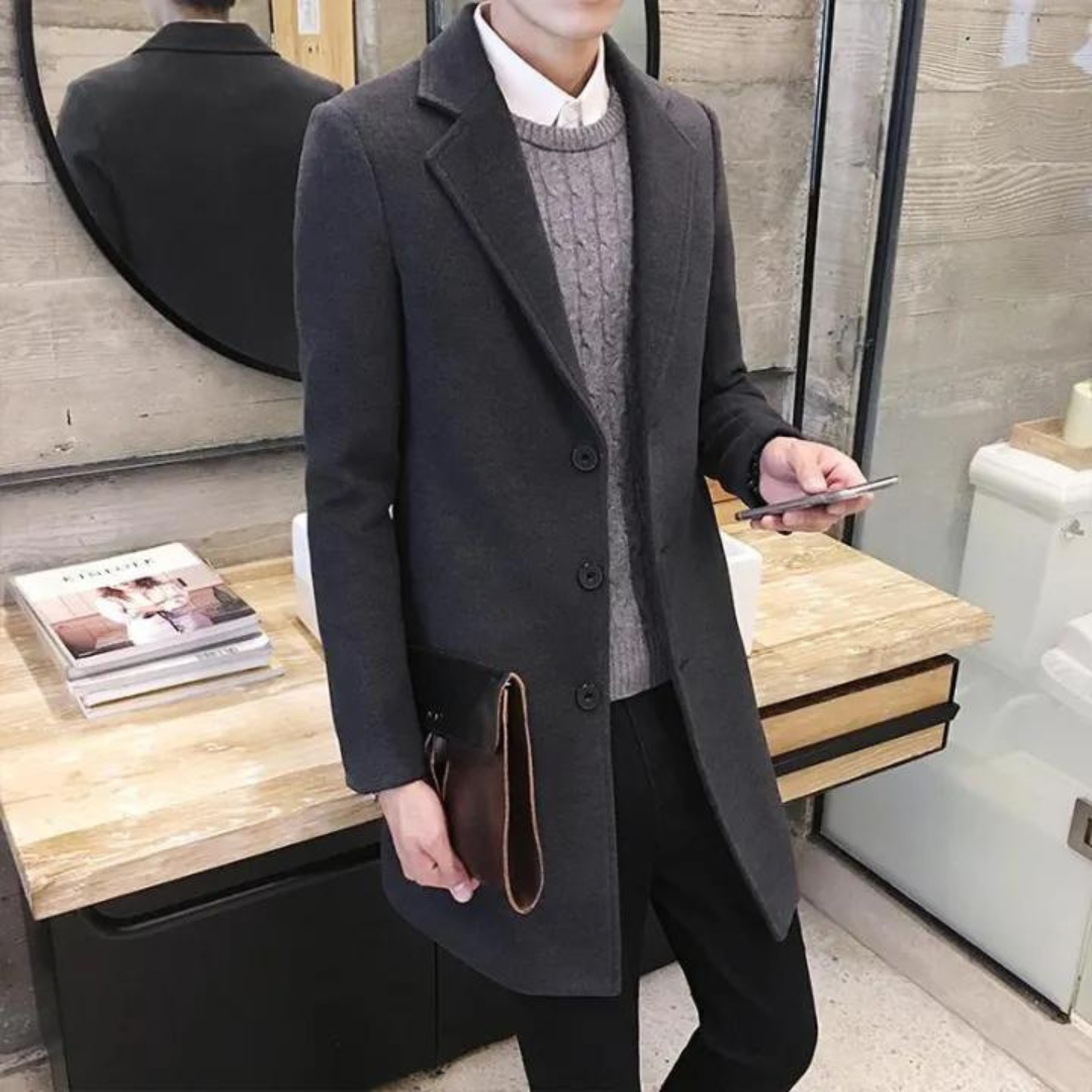 Trench-coat coupe ajustée coupe-vent pour homme