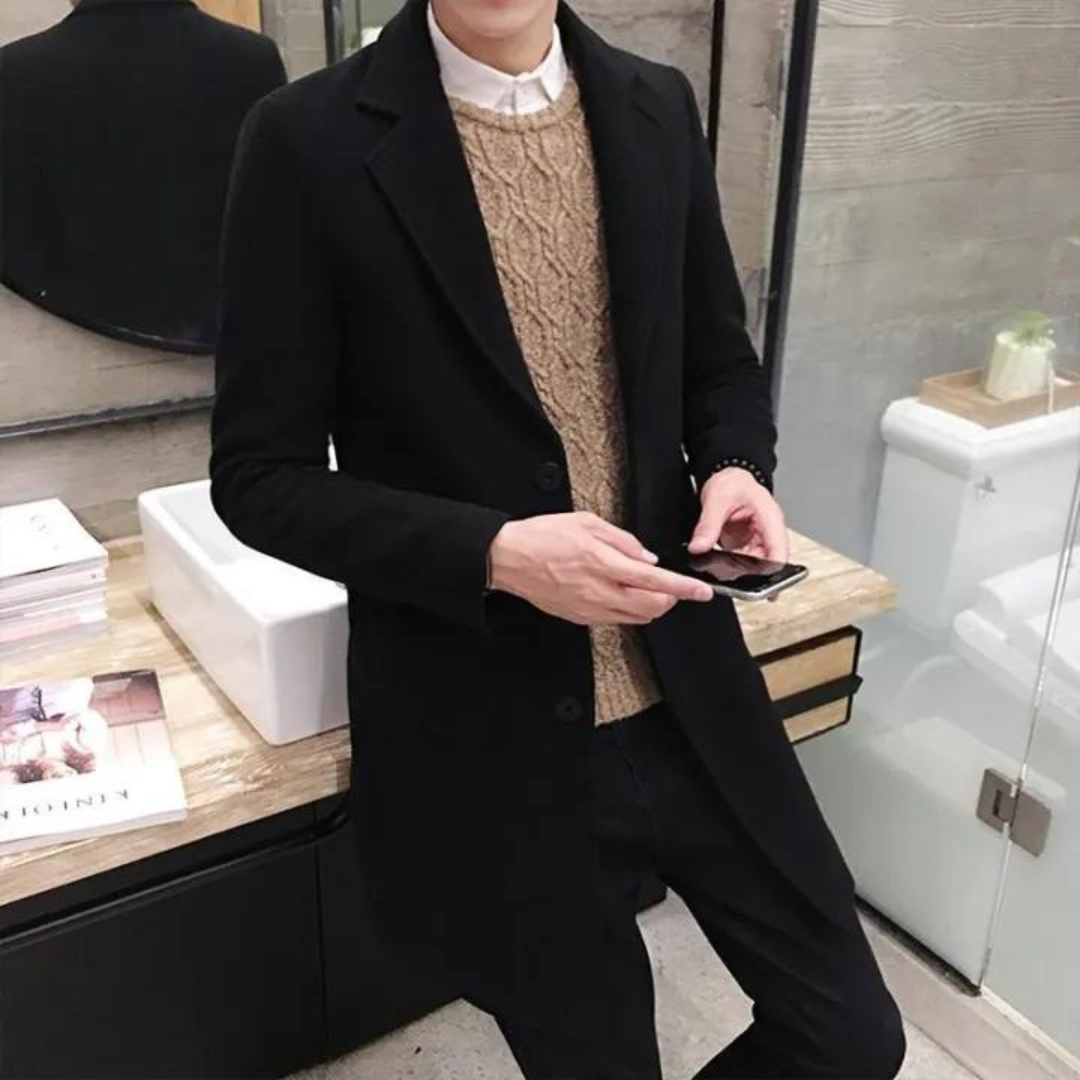 Trench-coat coupe ajustée coupe-vent pour homme