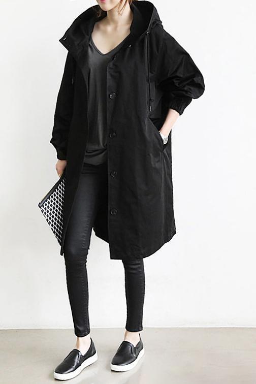 Trench imperméable à capuche - Élégant et chaud