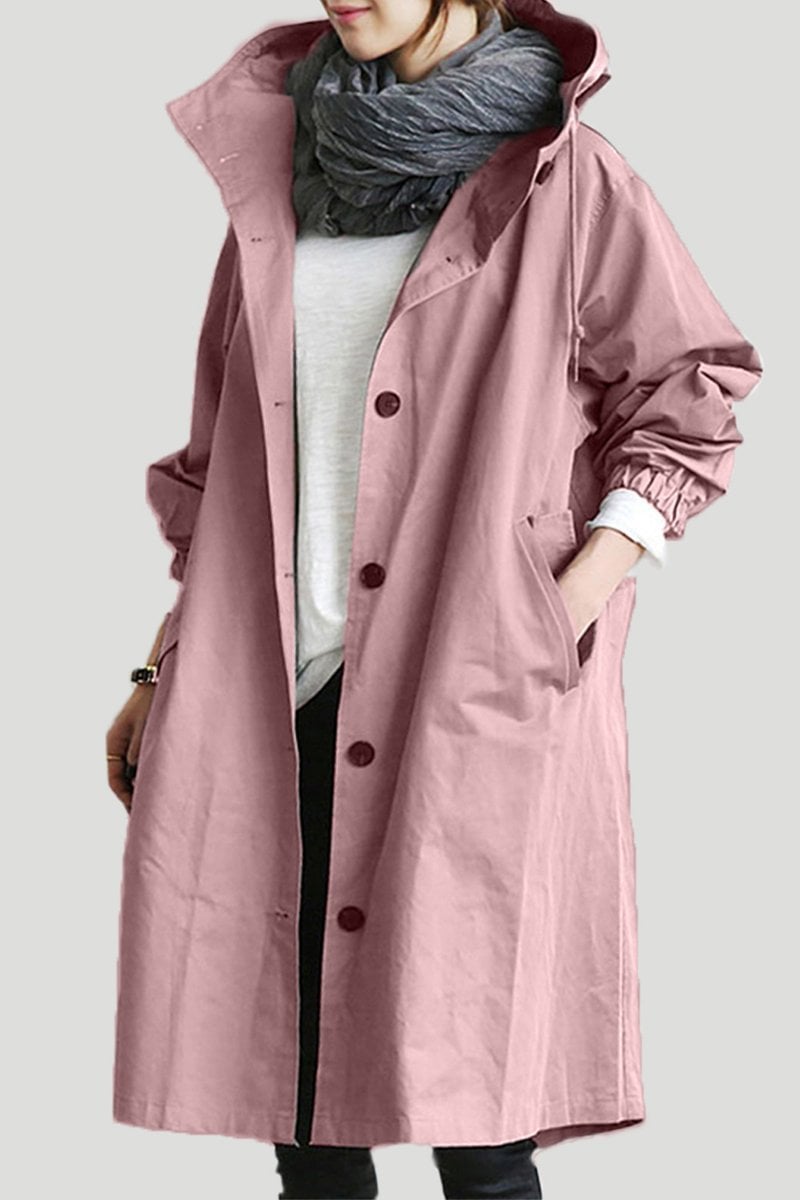 Trench imperméable à capuche - Élégant et chaud