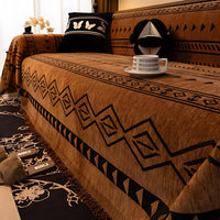 Funda de sofá tribal geométrica de chenilla