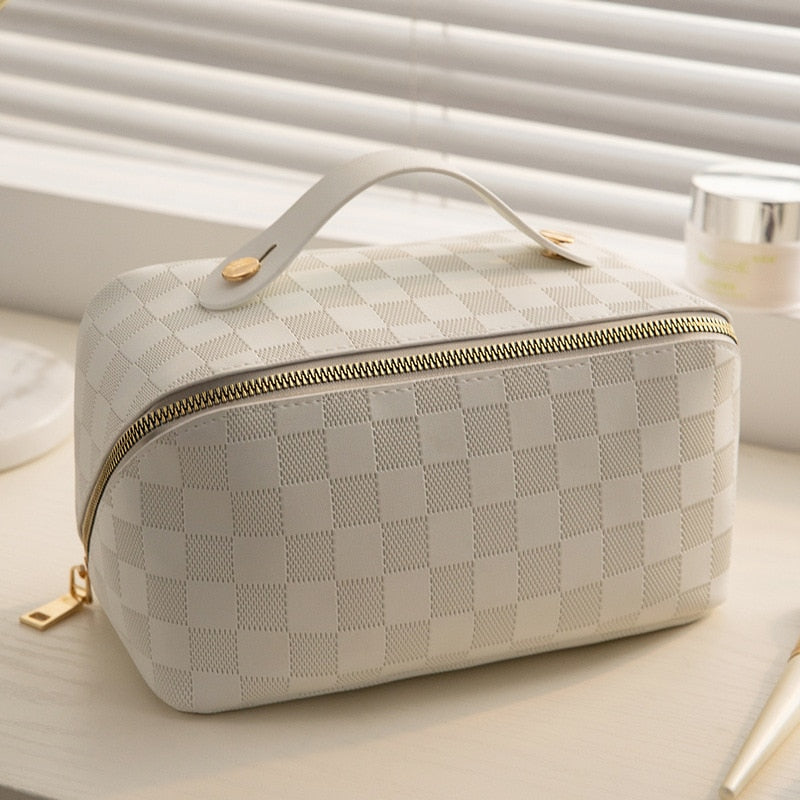 Trousse de maquillage à carreaux de luxe