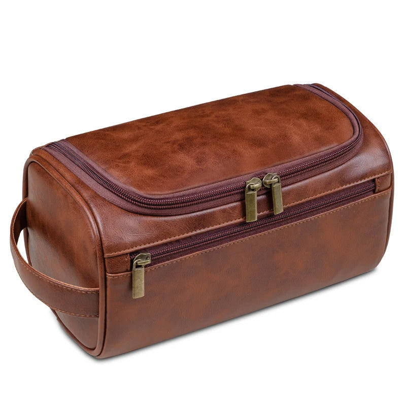 Trousse de toilette en cuir premium imperméable suspendue pour voyage