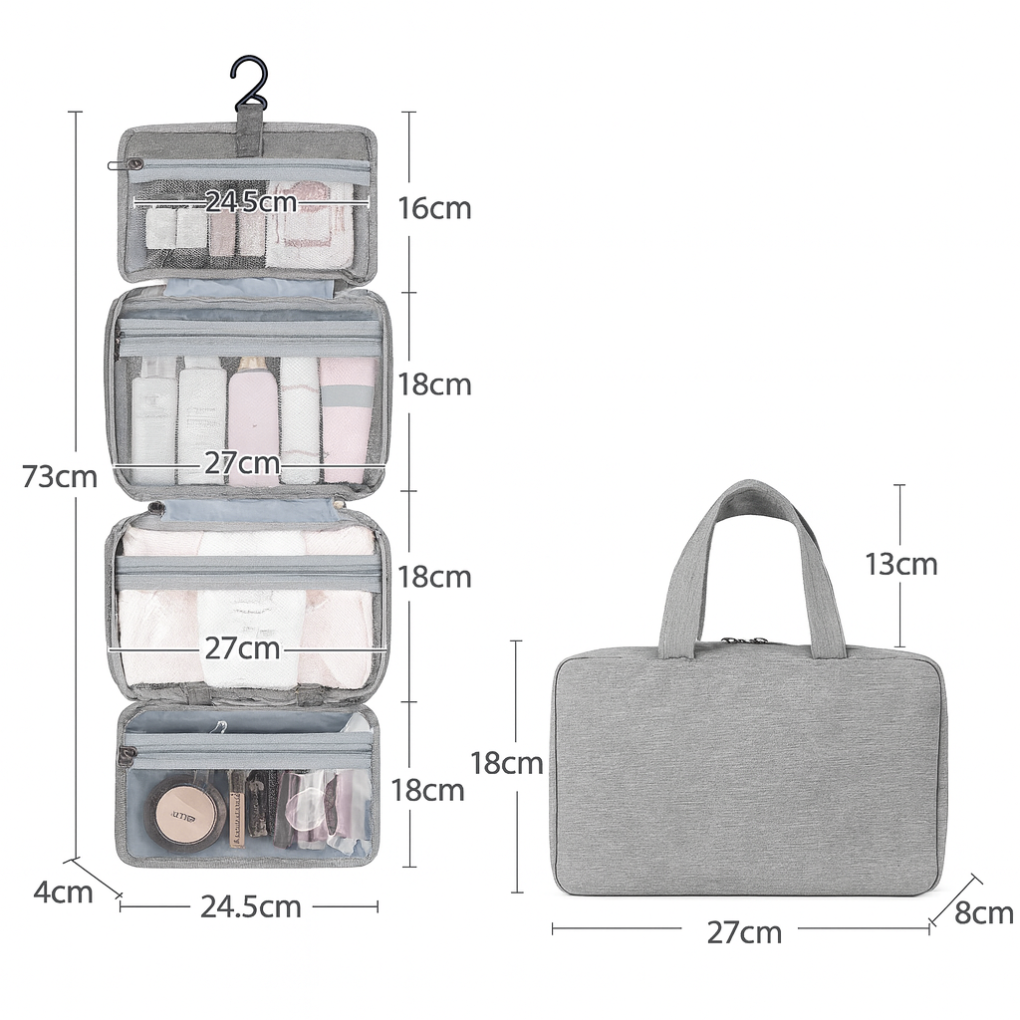 Trousse de toilette suspendue à plusieurs compartiments