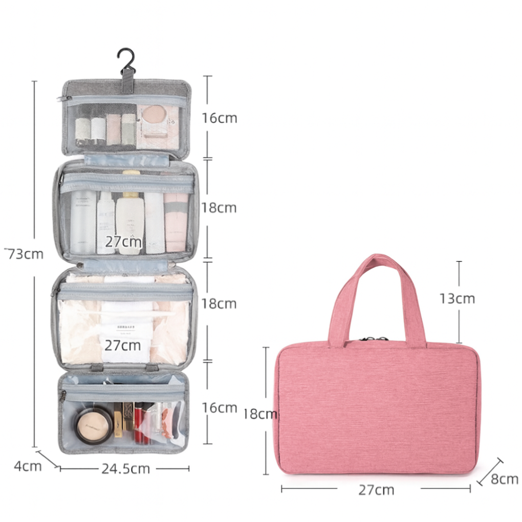 Trousse de toilette suspendue à plusieurs compartiments