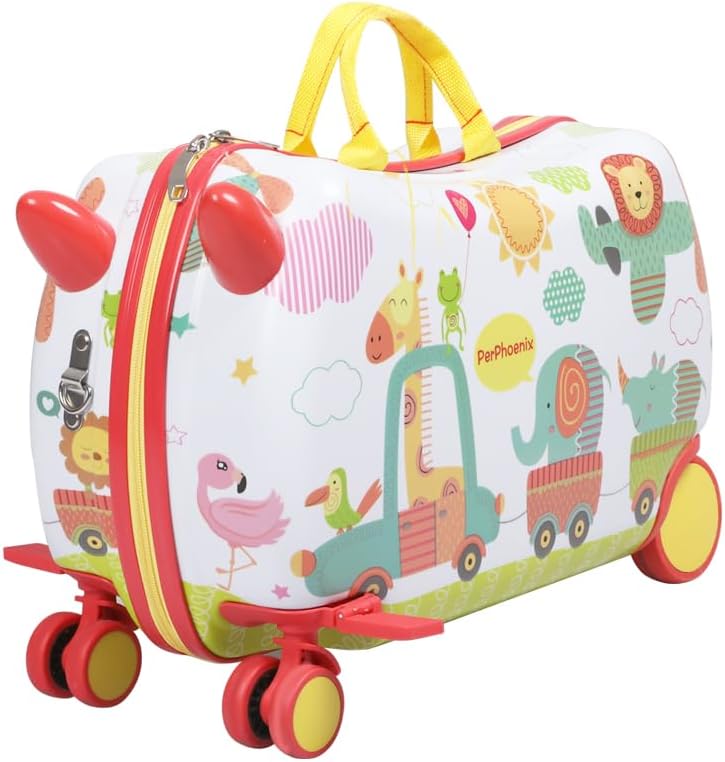 Valise enfant 2 en 1 ride-on avec roues 360°