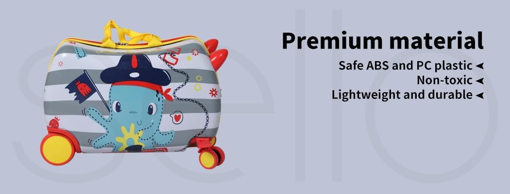 Valise enfant 2 en 1 ride-on avec roues 360°