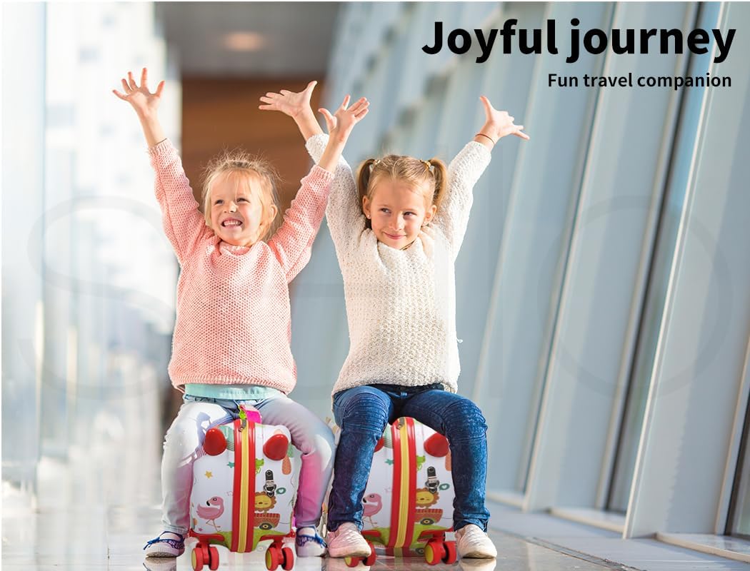Valise enfant 2 en 1 ride-on avec roues 360°