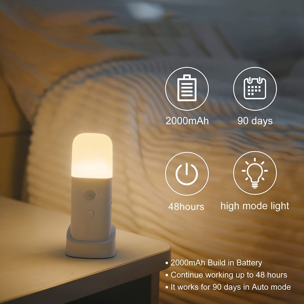 Veilleuse LED avec capteur de mouvement, rechargeable USB et luminosité ajustable pour chambres et couloirs