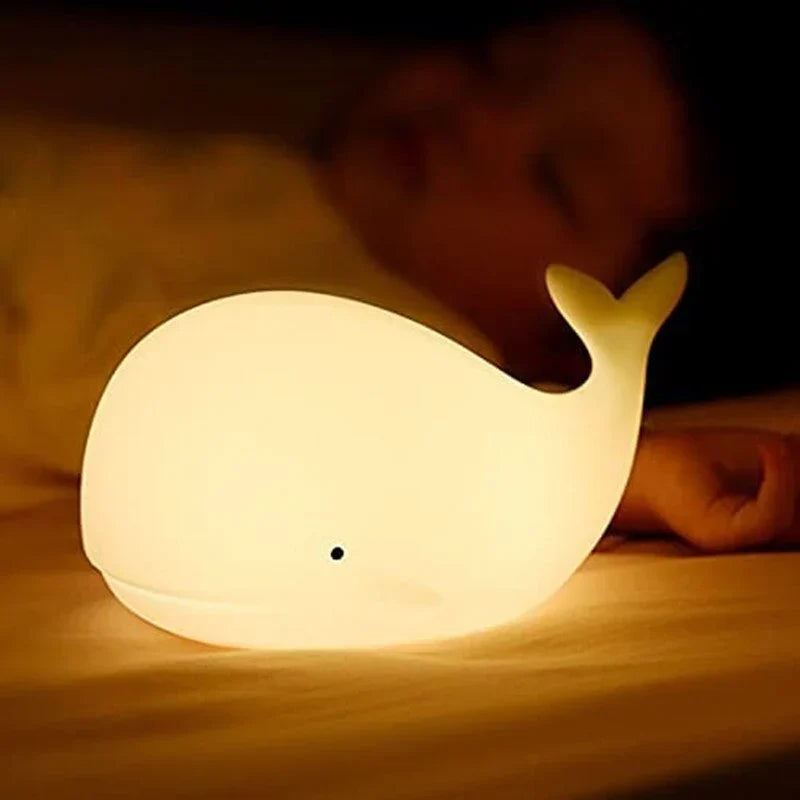 Veilleuse mignonne en forme de baleine avec changement de couleur