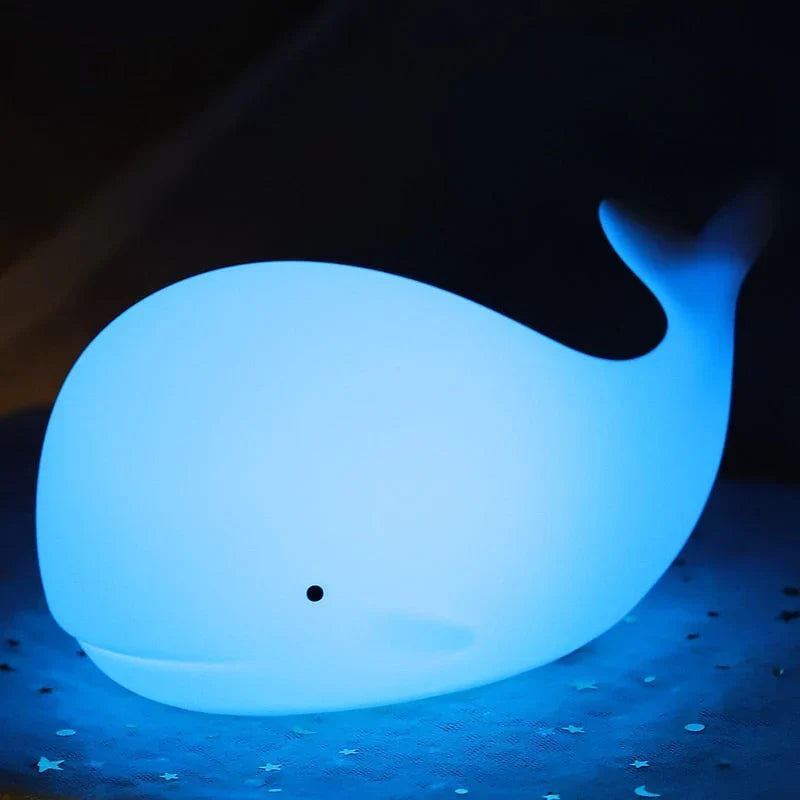 Veilleuse mignonne en forme de baleine avec changement de couleur