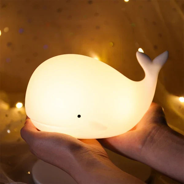 Veilleuse mignonne en forme de baleine avec changement de couleur