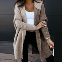 VELOVIT - Pull décontracté patchwork avec cardigan à capuche