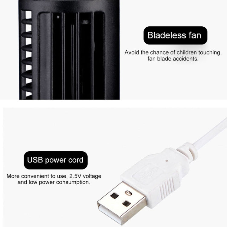 Ventilateur colonne électrique USB sans pales, ventilateur rafraîchissant - noir