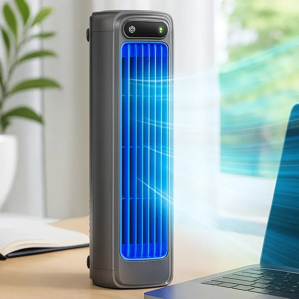 Ventilateur colonne rafraîchisseur d'air portable et rechargeable
