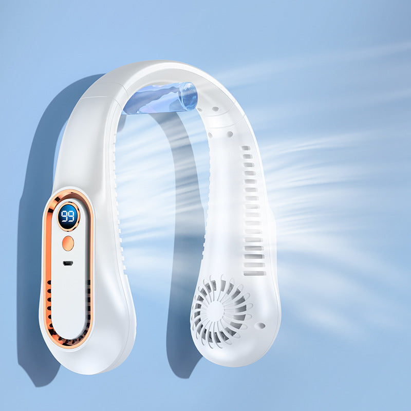Ventilateur de cou portable avec affichage numérique, mixte