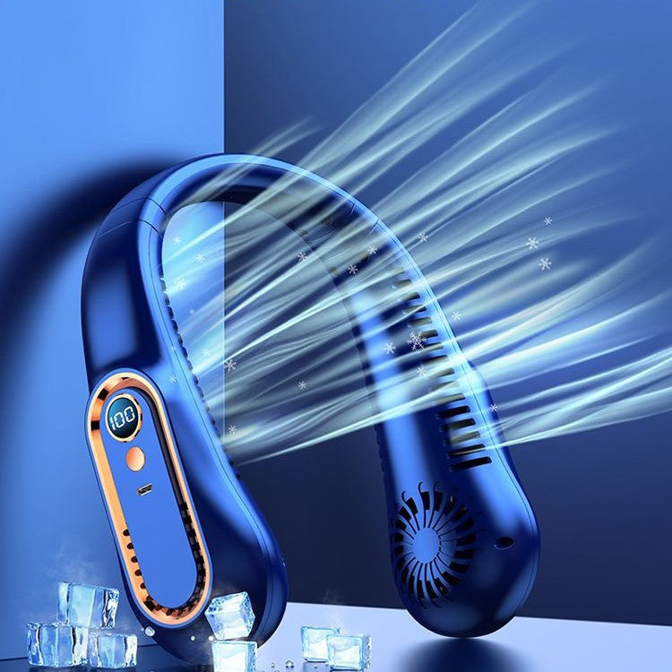 Ventilateur de cou portable avec affichage numérique, mixte