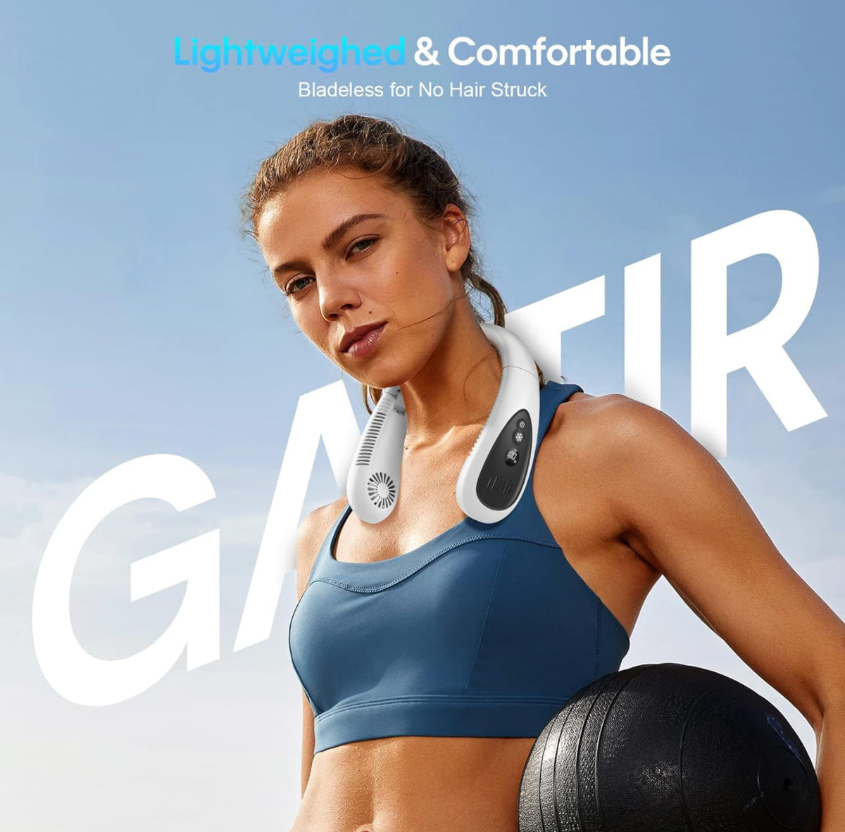 Ventilateur de cou portable sans pales, petit ventilateur individuel portable et pliable avec flux d'air frais à 360°, réglage à 3 vitesses, silencieux, rechargeable par USB avec batterie 4000 mAh, ne s'emmêle pas dans les cheveux