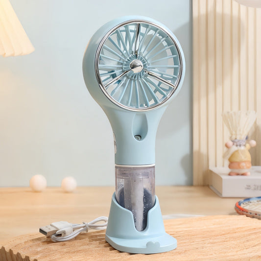 Ventilateur de main brumisateur portable et ergonomique avec rechargement USB unisexe