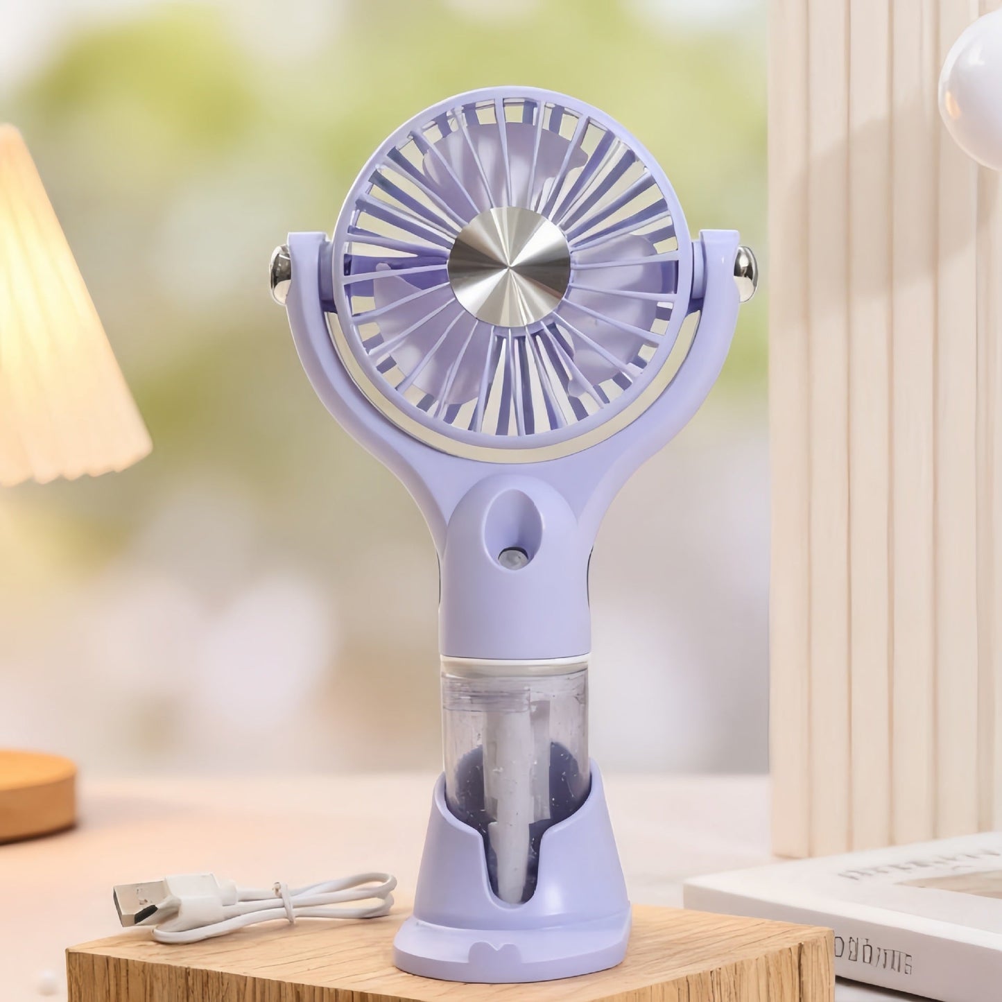 Ventilateur de main brumisateur portable et ergonomique avec rechargement USB unisexe