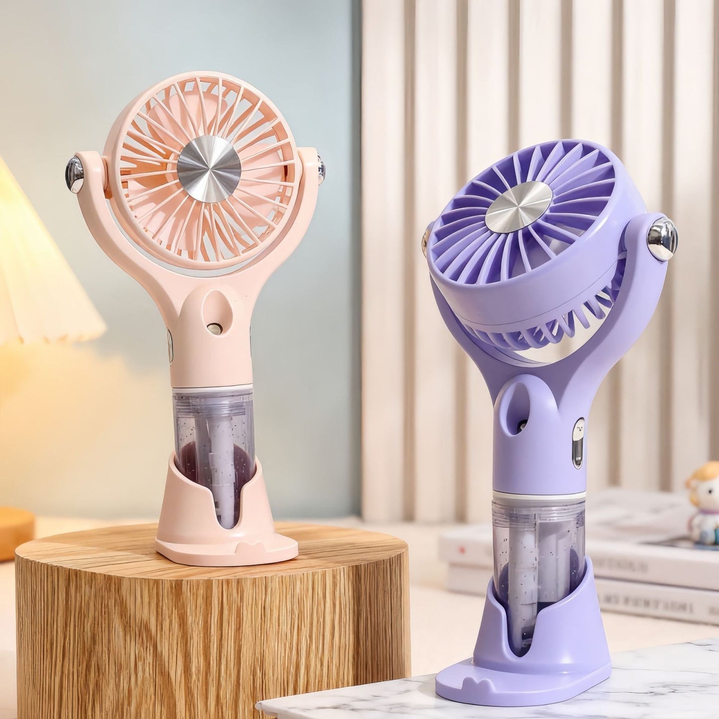 Ventilateur de main brumisateur portable et ergonomique avec rechargement USB unisexe